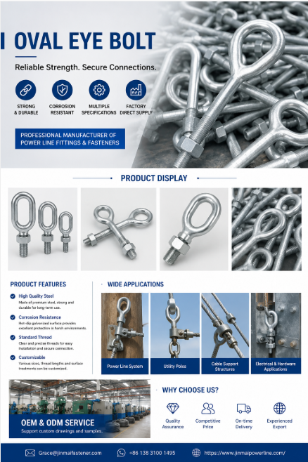 Oval Eye Bolt: A Reliable Fastening Solution for Power Line & Hardware Applications